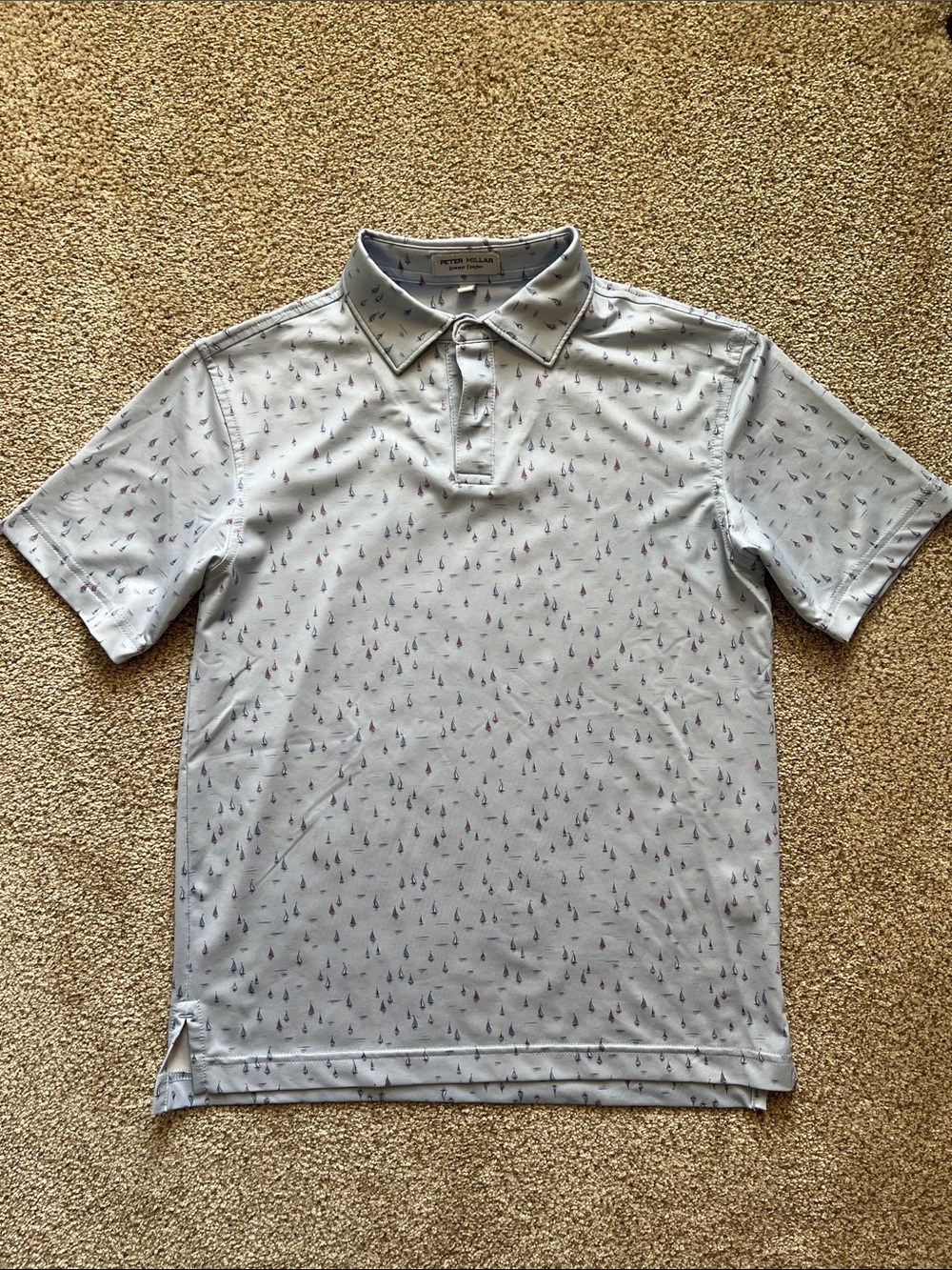 Peter Millar Sky Blue Sailboat Print Polo